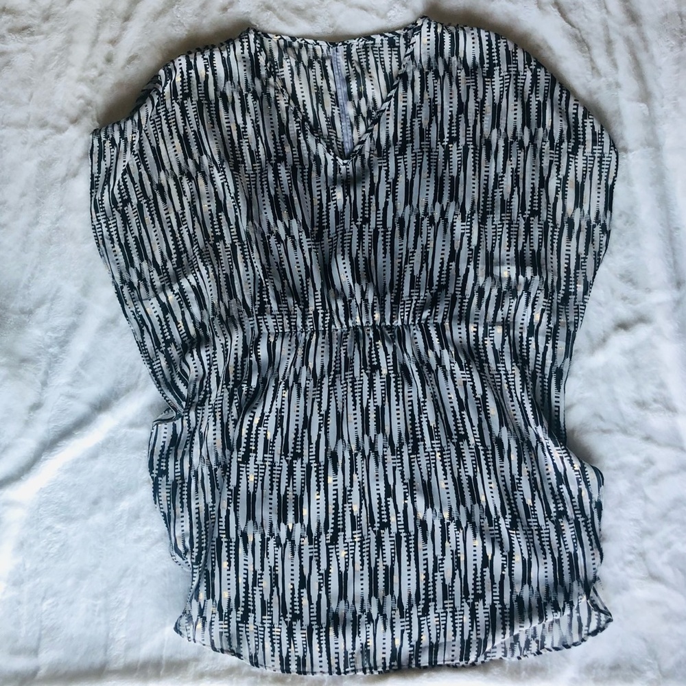 Express dress grey with black and gold details